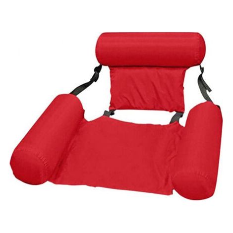 Hamac de Piscine Rouge Fauteuil Inclinable Flottant Chaise Gonflable de Piscine Hamac d'eau Flottant Pliable hamac Flottant inclinable pour Adulte (1/5)