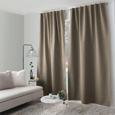 Rideau Occultant Opacité Maximale "Eclipse" 140x240cm Taupe