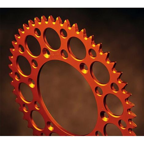 Piñón trasero ultraligero Renthal 899 49 de aluminio naranja para KTM/Husqvarna/Husaberg (JTA897.49) (89949)
