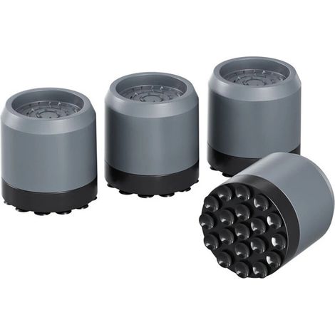 Patins anti-vibrations pour lave-linge. Patins anti-vibrations pour lave-linge avec ventouses puissantes. Rehausseur de meuble de 16 cm. Gris. (1/4)