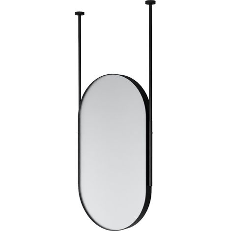 BERNSTEIN - Miroir double face design suspendu ovale pour salle de bain, installation au plafond, réglable en hauteur - ARCTIC - 60x100cm (1/5)