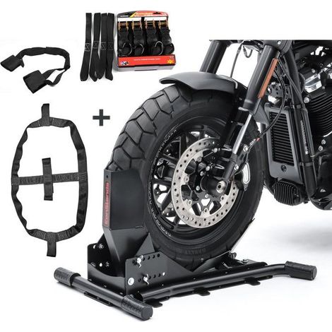 Set blocco ruota + cinghie a cricchetto per Moto Guzzi Audace / California SW7
