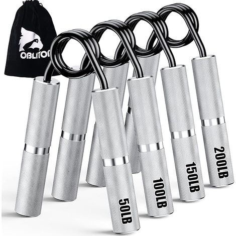 Grip Strength Trainer - 4 Pack 50 LB to 200 LB - Hand Exerciser for Forearm Finger Strength Training and Rehabilitation - Home Gym Use (1/5)