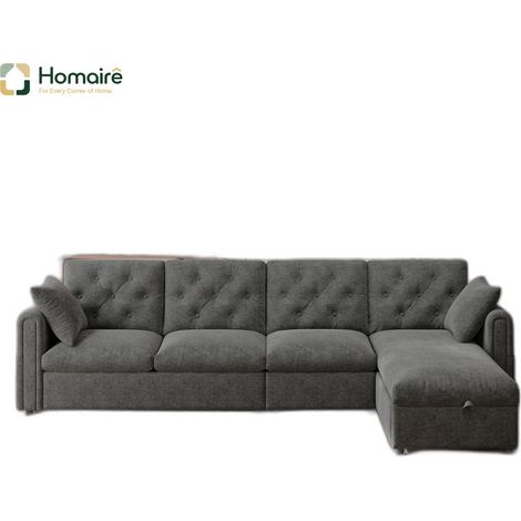 Sofa mit Modulen grau aus Polyester 281 x 132 x 86 cm HOMAIRE (1/5)