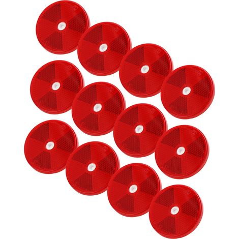 Étiquette réfléchissante rouge ronde 12 pièces autocollant réfléchissant waterproof signal d'avertissement pour voiture camion remorque camping-car yacht (1/5)