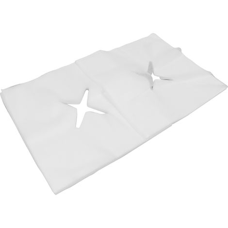 Lot de 100 housses d'appui-tête jetables, blanches, perforées, à bonne absorption d'eau et respirantes, idéales pour les salons de beauté. (1/5)