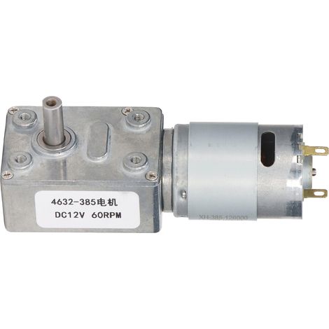 Motoréducteur à vis sans fin auto-bloquant 12V CC rotation horaire anti-horaire pour fenêtre porte treuil 60 tr/min aluminium laiton 1 pièce (1/5)