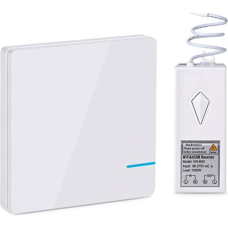 Kit Interruttore Da Parete Ricevitore Wireless WiFi 220V Compatibile Con Amazon Alexa Google Home Installazione Luci Senza Cavi Elettrici Senza Rompere Il Muro
