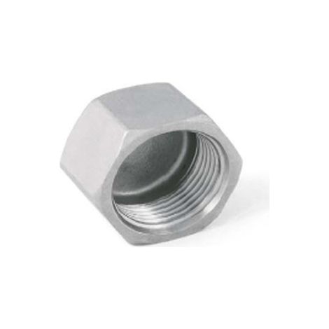 BSP 3/4"  Female Hexagon Blank Cap / Cup - T316 (A4) Marine Grade Stainless Steel - Parallel Threads (BSPP / G Thread) (1/2)