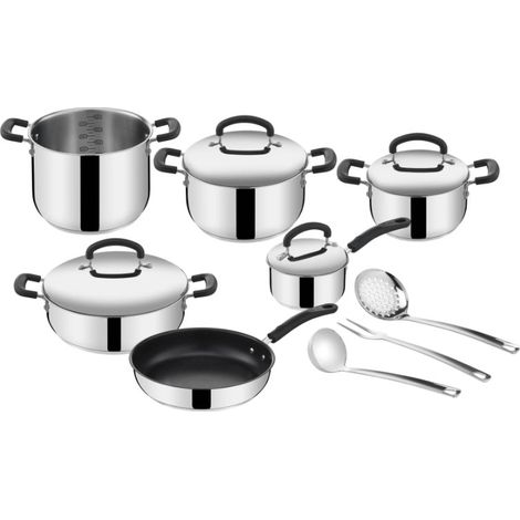 LAGOSTINA LINEA PRATICA BATTERIA DI PENTOLE 13 PEZZI IN ACCIAIO INOX 18/10 ADATTO AD INDUZIONE (1/5)