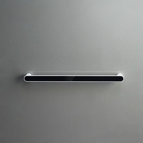 Porte-serviettes nordique long et noir, sans perçage, fixation par ventouse, étagère à serviettes de bain, rangement simple et créatif à une seule barre, sans perçage (1/5)