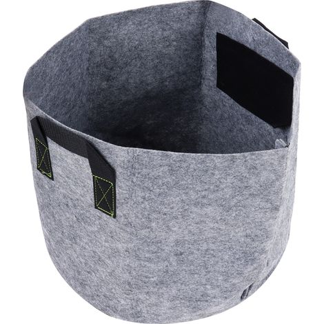 Sac de culture avec poignées en tissu non tissé pour légumes et fleurs, gris et noir, 7 gallons (26,5 litres). (1/5)