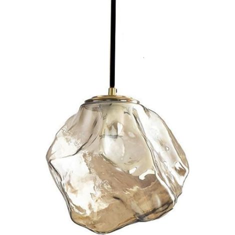 Vintage-Industrie-Kronleuchter aus bernsteinfarbenem, mundgeblasenem Glas im mattierten Stil, ideal für Schlaf- oder Esszimmer. Kleiner goldener Kronleuchter.