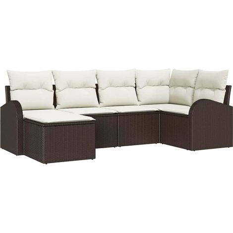 Maison Exclusive - Gartensofa-set Braun Poly-Rattan