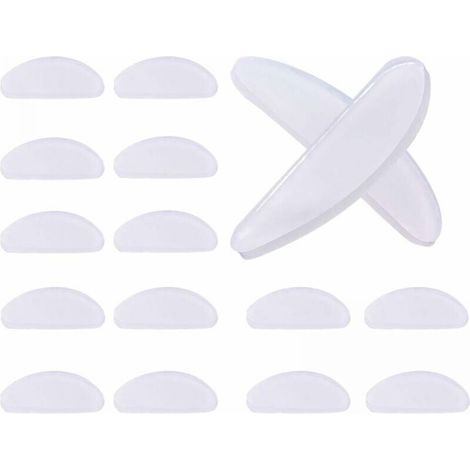 10 Paires Coussinets de Nez Adhésif Plaquettes de Nez en Silicone Antidérapant pour Lunettes Lunettes de Soleil Spectacles (Transparent, 1 mm)