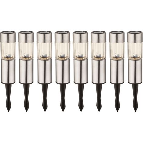 8 luci solari in acciaio inox a LED spina luci picco della batteria di illuminazione esterna (1/5)