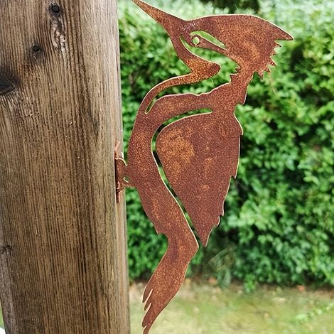 Décoration de jardin en métal silhouette oiseaux rouillés – Fer robuste – Design élégant pour clôtures, murs, pelouses – Décor extérieur-DELKEVIC (1/5)