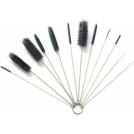 Tube Brosse de Nettoyage 12pcs Kit Goupillon Nettoyage pour Tasse Verre Biberon Paille Thermos Divers Récipients(10Noir+2Blanc) (1/5)
