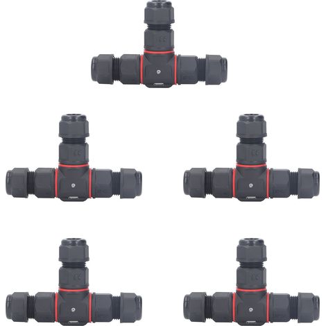 Lot de 5 connecteurs aéronautiques de type T, 3 broches, joint bout à bout, étanches IP68, 16 A, 250 V CA (1/5)