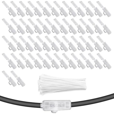 100 Pièces Etiquette Cable, 100 Attache Cable, Transparent Marquage Cable en Plastique, pour Le Marquage et La Classification de Divers Câbles (1/5)