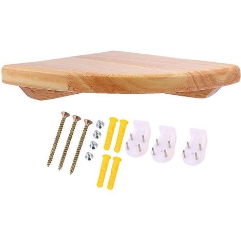 Étagère d'angle murale en bois, compatible avec le rangement, 1 ensemble, couleur chocolat (1/5)