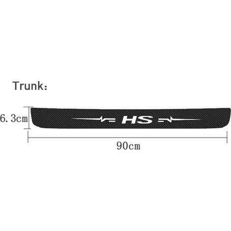 (1 pièce pour coffre) Seuil de porte arrière en fibre de carbone avec autocollant anti-rayures et anti-coups de pied, logo MG HS, film de protection inclus. (1/4)