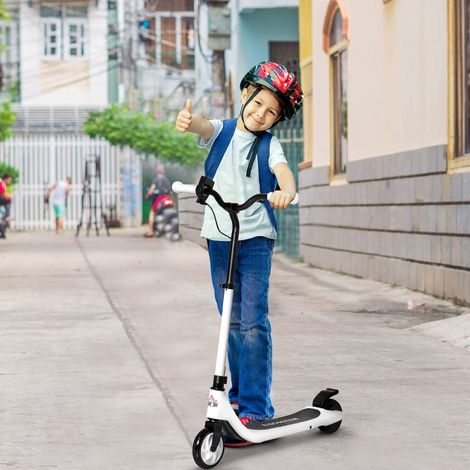 E-Scooter, Elektro-Tretroller, 6 km Reichweite, ab 6 Jahren, Stahlrahmen, schwarz+weiß, 76 x 53 x 95cm (1/5)