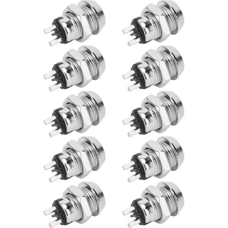 10 Interrupteurs à Clé en Acier Inoxydable avec Verrouillage Marche/Arrêt Double Commande 12x22mm (1/5)