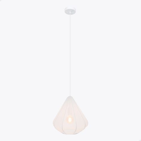 Lampe pendante Ø 33cm Dolwen Blanc - Japandi - 43996