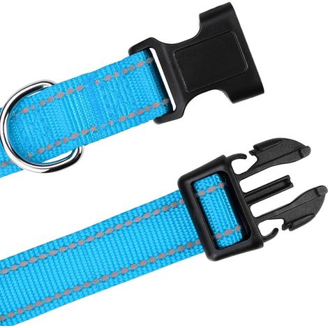 Collier réfléchissant TagME Classic XS ajustable en nylon pour chiots et chats, bleu ciel, 1 cm de large (1/5)