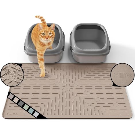 Rubber Silicone Cat Litter Mat (80 x 60 cm), Easy to Clean, Waterproof and Non-Slip, Mat for Cat Litter Tray (1/5)
