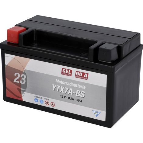Cartec Gel Motorradbatterie YTX7A-BS 7Ah 160A Gel-Batterie