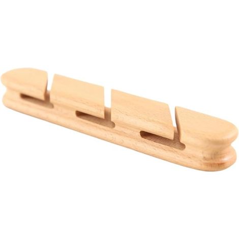 Organizador de cables autoadhesivo para escritorio, Clip de madera para cables, Clip de 3 ranuras para cables, Color madera natural (1/5)