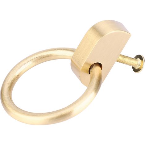 Tirador de cajón de latón, sencillo y brillante, 60x42x15 mm, para muebles de cocina y baño. (1/5)