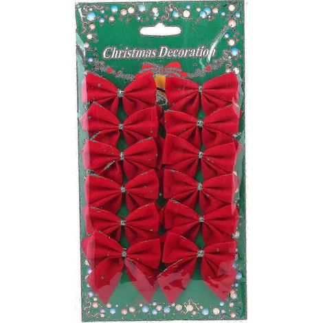 24 décorations de Noël : nœuds pour sapin, boules décoratives pour jardin et fêtes de Noël (1/2)