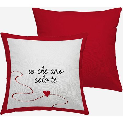 Coussin décoratif imprimé 50x50 cm Loving Io Che Amo Solo Te (1/2)