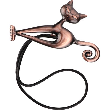 Lot de 10 pinces magnétiques pour rideaux en forme de chat, décoration maison, attache-rideau en laiton rouge bronze.