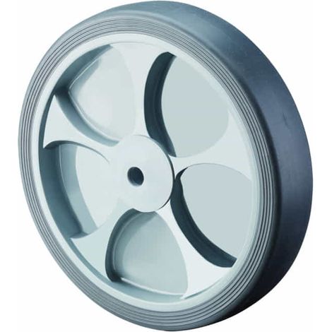 Ersatzrad D.200mm Trgf.220kg Gummi grau Achs-D.20mm Nabenlänge 60mm BS ROLLEN