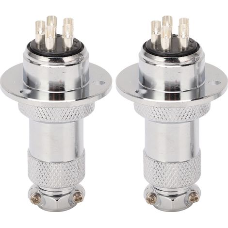 Lot de 2 connecteurs de prise aviation à 5 broches, faciles à utiliser, pour ordinateur et machine CNC, 250 V CA/CC. (1/5)