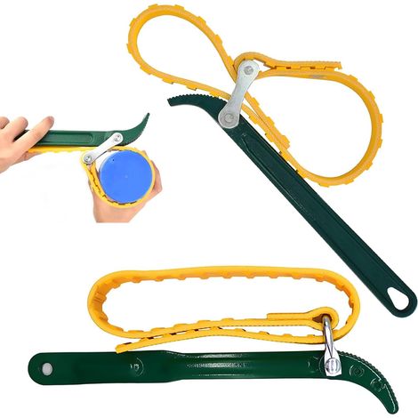 Llave de cinta antideslizante, 2 unidades, filtro de aceite, llave de cinta, llave de correa, llave de correa ajustable, filtro de aceite, correa para filtro de aceite, para abrebotellas, tubos, (1/5)