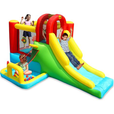 Castello Gonfiabile Scivolo per Bambini Gioco Vasca Palline Giardino Saltarello (1/5)