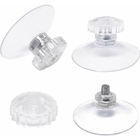 lot de 30 Ventouses avec Filetage et écrous moletés Ø 45 mm, Transparentes, pour Voiture, Camping, vitre, Pare-Soleil (1/5)