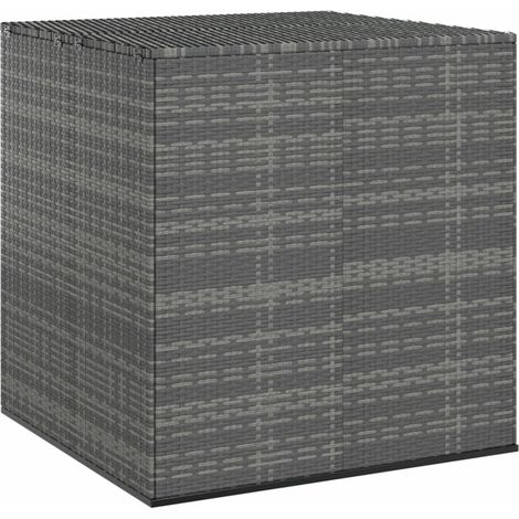 Boîte à coussins de jardin-Coffre de rangement-Stockage Rangement Résine tressée 100x97,5x104 cm Gris 790664 (1/5)