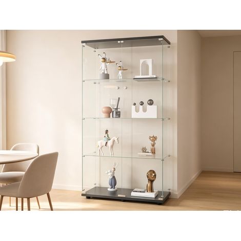Vitrine en verre - meuble de rangement pour objets de collection - cave à vin - meuble anti-poussière - convient aux salons, chambres, bureaux, etc. (1/5)
