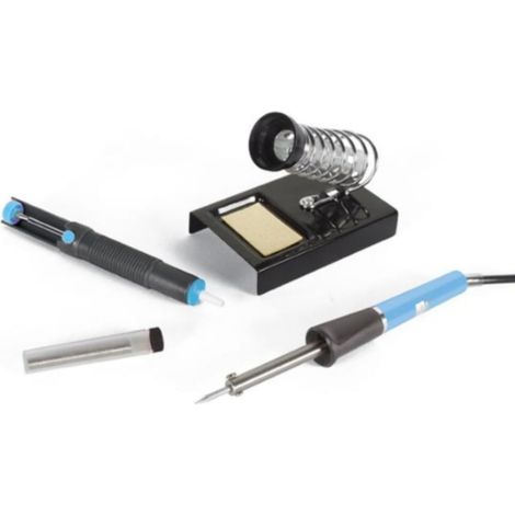 Velleman Set saldante, saldatore 25 W, pompa dissaldante, supporto saldatore, stagno saldante (1/4)