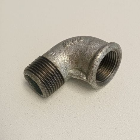 Raccordo mf 3/4'' gomito zincato curva di ghisa malleabile (1/4)
