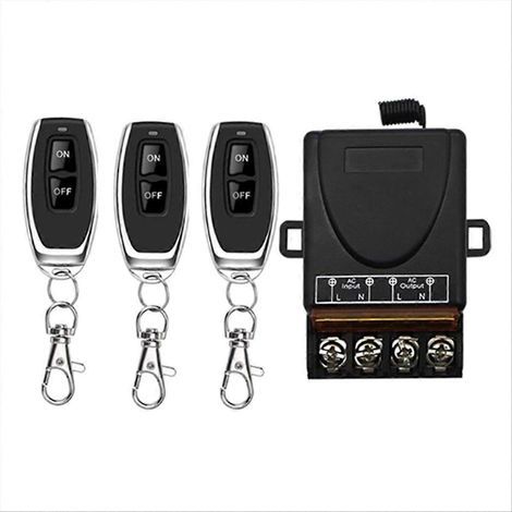 Récepteur de relais de commande à distance sans fil 220 V CA 30 A 1 canal 433 MHz + émetteur marche/arrêt (1/5)