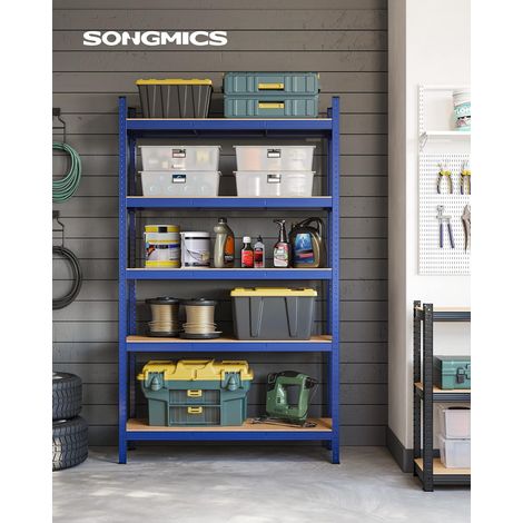 Songmics – Rayonnage étagère charge lourde 5 niveaux 60 x 120 x 200 cm – Capacité 875 kg – Structure en acier – Étagères réglables (1/5)