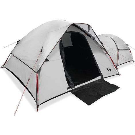vidaXL Tienda de campaña 5 personas tela opaca impermeable blanco (1/2)