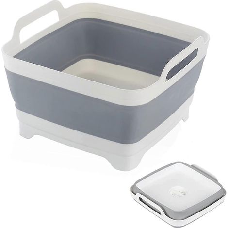 Bassine à vaisselle pliable et portable, panier à vaisselle pliable avec poignée, idéal pour le camping et le linge. (1/5)
